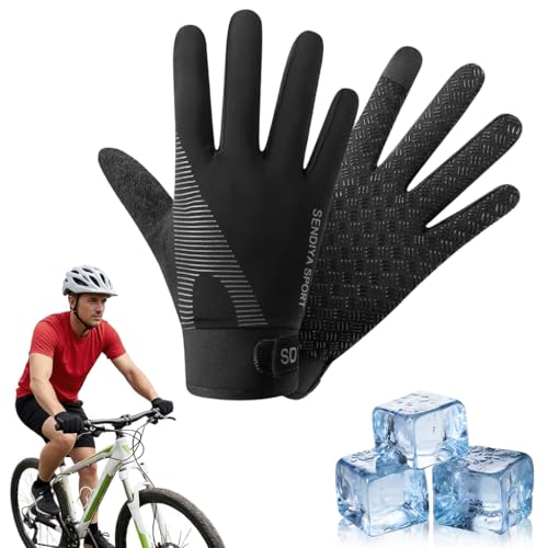 Image of PROBEROS Sun Protection Gloves, UV UPF 50+ Summer Gloves for Men Women, Breathable Ice Silk Cool Anti-Slip Touch Screen Design, Fashion Outdoor Sport Cycling Gloves for Motorcycle, Bike, Riding - XL