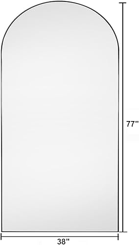 Miniatura 8 de Espejo de piso, espejo de gran tamaño de longitud completa, espejo arqueado, espejo de pie grande, espejo alto, montado en la pared, espejo gigante,