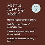 DIVA Cup - Medical Grade Silicone Cup for Period Care - Reusable Menstrual Cup - Up to 12 Hours of Continuous Wear - Model 2 (for Wide Vaginal Canals, Post-Partum & Ages 35+) - Image 2