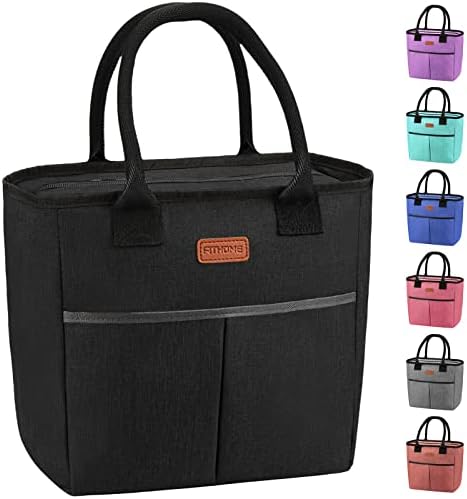 FITHOME Insulated Lunch Bag for Women/Men, Reusable Leakproof Cooler Thermal Lunch Box Tote Bags fit for Ice Pack, Adults College Fashion Lunch Bags for Work/Picnic/Travel