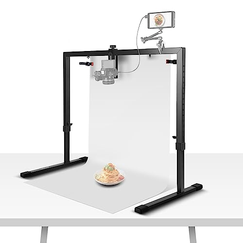 Image of NEEWER Overhead Camera Mount Rig for Top Down Shots, Heavy Duty Steel Tabletop Mount Stand Multi Device Platform for Flat Lay Photography Lighting Cooking Drawing Crafts, For Desks≥3.3' /1m Long, ST100