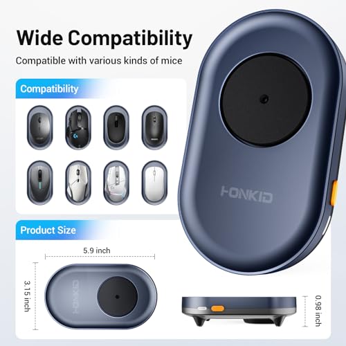 Image of HONKID Undetectable Mouse Mover Jiggler with ON /Off Switch and USB Port Drive-Free,Simulate Physical Automatically Mouse Movement,Prevent Computer Laptop Inactive /Lockdown