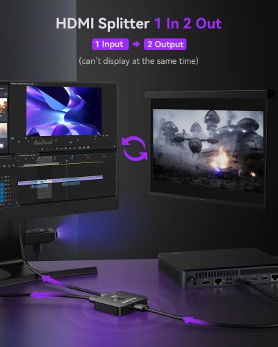 Vilcome Hdmi 2.1 Switch, 4K 120Hz Hdmi Switcher Ultra Hd 8K Hdmi Splitter 2 In 1 Out 48Gbps Hdmi Hub Support Hdr 8K@60Hz, 4K@144Hz, 2K@240Hz For Ps4/Ps5 Xbox Roku Apple Tv Fire Stick Black #TOP2