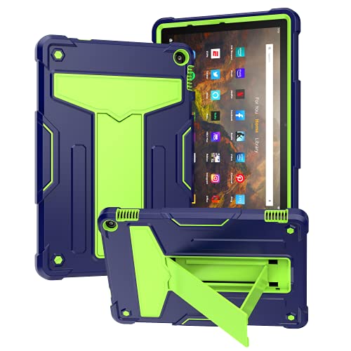 Évitez les casses : coque Kindle Fire HD 10 antichoc et robuste avec support bleu marine