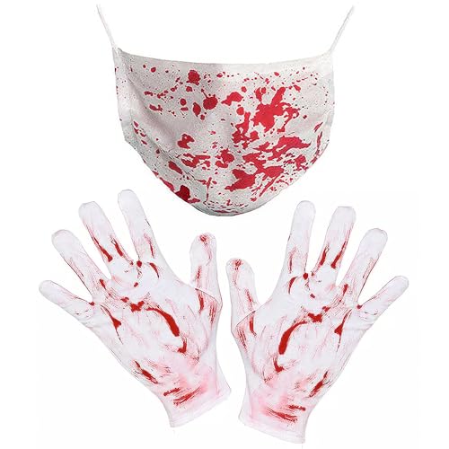 Masque et gants pour costume adulte rapide sans maquillage