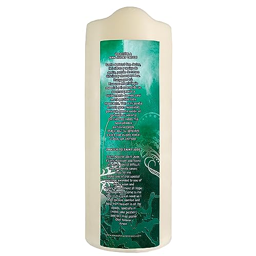 Image of Artediseno piezas maestras Saint Judas Flameless LED Devotional Prayer Candle Religious Gold Foil Decoration for Home, Office, or Place of Workship