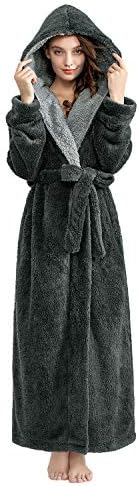 Hellomamma Long Hooded Robe for Women Luxurious Fl…