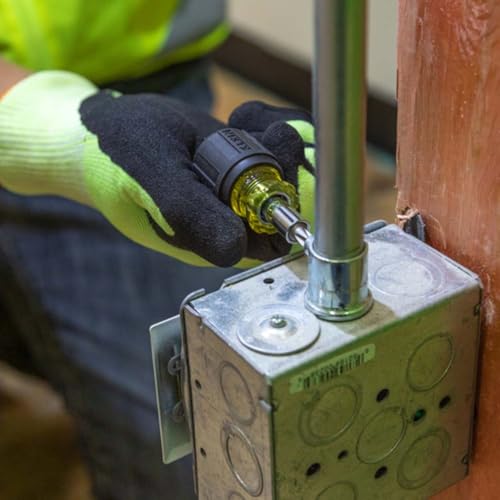 Klein Tools 32561 Multi-Bit Screwdriver / Nut Driver, 6-in-1 Stubby Screwdriver with 2 Phillips, 2 Slotted, 2 Nut Drivers - Image 9