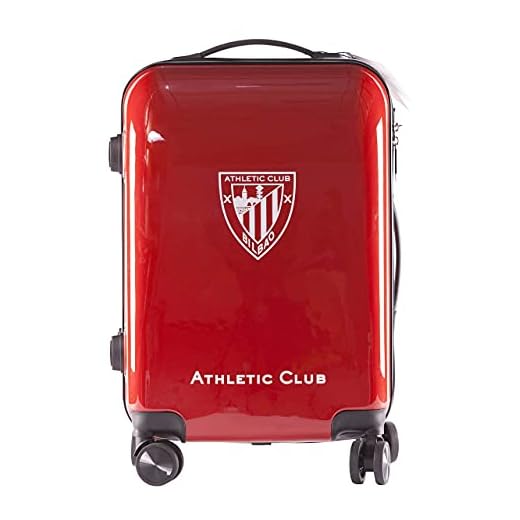 Athletic Club de Bilbao Maleta Equipaje de Mano - Producto Oficial del Equipo, Rígida y con Sistema de Cierre de Seguridad TSA. Facil traslado debido a su sistema de 8 ruedas giratorias.