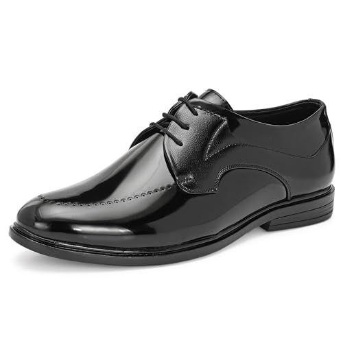 Image of Centrino Men's Formal Lace-Up Shoes | Soft & Comfortable Formal Shoe| Lace-Up, Textured Detail, Formal Business Style | Stylish-Looking Footwear (9363)