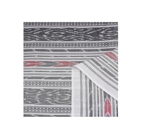 Image of Premium Sambalpuri Ikat Weave Pure Handloom Cotton Shirt Fabric - Authentic Odisha Traditional Tie-Dye Craft, Soft & Breathable Natural Cotton Material for Custom Tailoring, Casual & Formal Wear