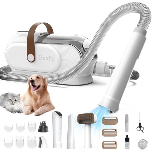 Bunfly Dog Grooming Kit,3L Large Capacity Dust Cup, 13000Pa Strong Grooming & Vacuum Suction 99.99%...
