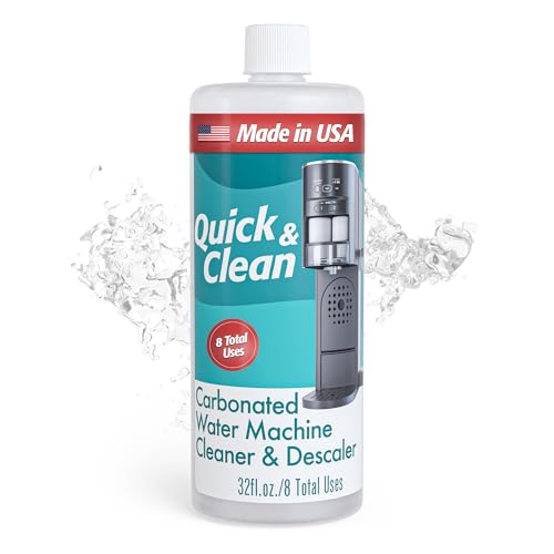 Quick & Clean 32oz. Carbonated Water Machine Cleaner & Descaler - Made in the USA - Compatible with At-Home Carbonated Water Machines - Removes Mineral & Limescale Buildup