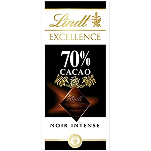Lindt Excellence - Pizarra de chocolate (70% cacao, 2 x 100 g), color negro intenso