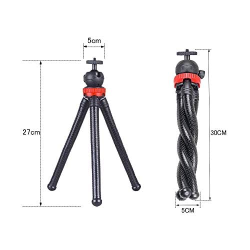 12'' Flexible Tripod Stand for Zoom Recorder H6 H5 H4n H2n H1n - Acetaken Black+red