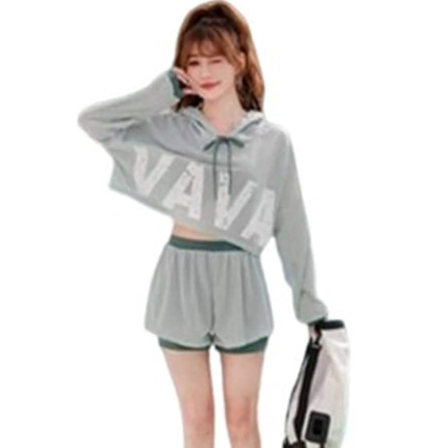 M フード付き メッシュ ラッシュガード 水着 体系カバー スイムウェア Ⅲ