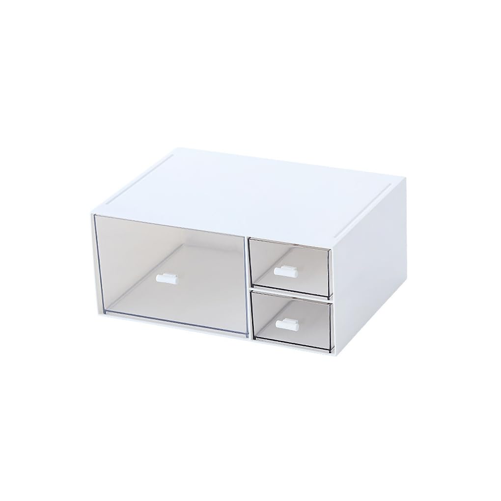 Zanthicia Box Organizer Desktop Storage Drawer Holder Sundry Cosmetics Brush Facial Lipsticks Nail Dressing Makeup Supplies, White, Three Grid