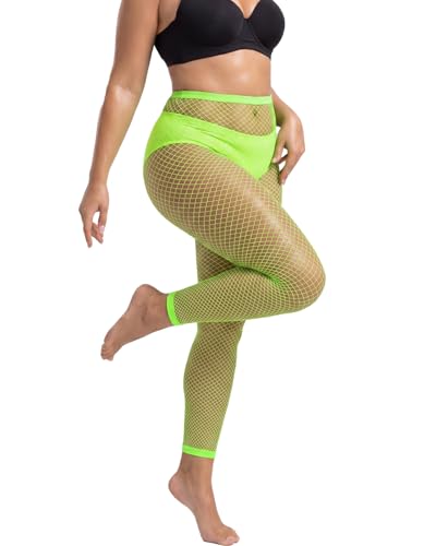 Image of CharnmRose 2 Pairs Women's Footless Fishnet Tights High Waist Fishnets for Women Fishnet Stockings