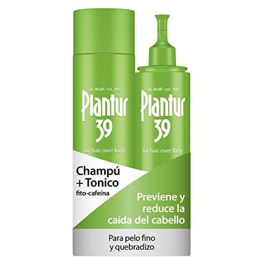 Plantur 39 Pack de Shampoo Cafeína 250 ml y Tonico 200 ml | Evita y Reduce la Caida Cabello Mujer | Para Cabello Fino y Quebradizo | Tratamiento Anticaida Cabello Mujer