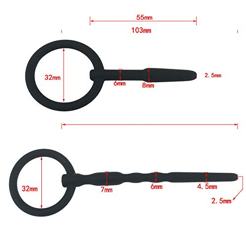 Tsukitoy 尿道プラグ シリコン製 ミニ尿道ブジー リング付き初級者向け 男性用 プラグ ｓｍプレー 大人のおもちゃ(4点セット) - 画像3