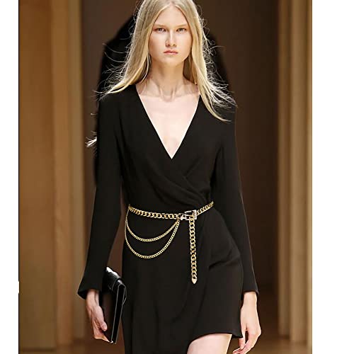 Suyi Chain Belt for Women Girls Gold Metal Waist Chain Multilayer Chunky Chain Belts for Dress2