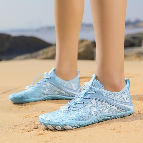 Image of Hike Barefoot Shoes for Women Men with Wide Toe Box, Healthy & Non-Slip Breathable Barefoot Water Shoes Beach Pool Aqua Swim Surf Hiking Walking Shoes