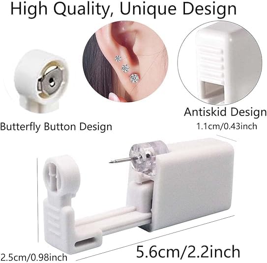 RAJry 2pcs Painless Ear Piercing Gun Disposable Safety Asepsis Piercing Tool Kit with 2Pcs Ear Studs 2