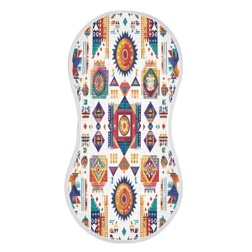 Kigai Ethnic Print Baby Burp Cloths Extra Soft and Absorbent Burping Rags Cotton Burping Clothes Baby Washcloths for Newborn Boys Girls - 2 Pack2