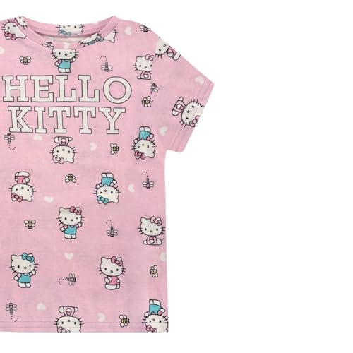 Hello Kitty Girls Pajama Set - 3 Piece Pants, T-Shirt & Shorts - Cotton Sleepwear PJ Set for Kids, Toddler Girl Pajamas2