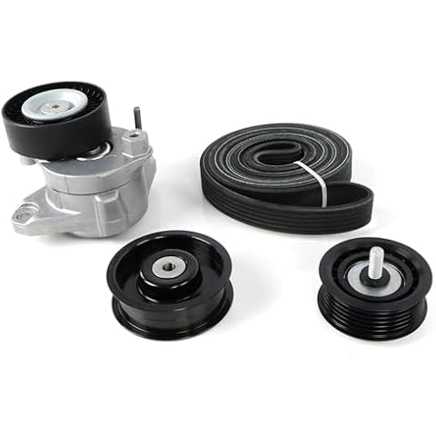 DAYSYORE Engine Belt Tensioner Pulley Kit Fits for Mercedes-C300 C350 E350 E550 Engine Timing Belt Set, Replace # 2722000070, 0019931896,2722020419, 2722020819 Cover