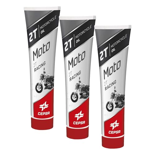 Cepsa Moto 2T Racing (125ml) Lubricante de tecnología sintética para Motos de 2T (Paquete de 3)