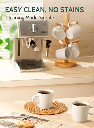 Image of Sweese 5oz Porcelain Espresso Cups Set of 4, Mini Coffee Mugs Demitasse Cups - White