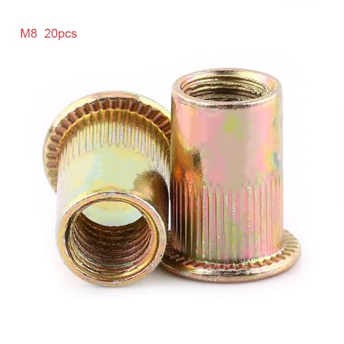100/20 Stücke M3-M12 Kohlenstoffstahl Flache Gewinde Nietmutter Flansch Rivnut Nutsert Verschluss(M8/20pcs)
