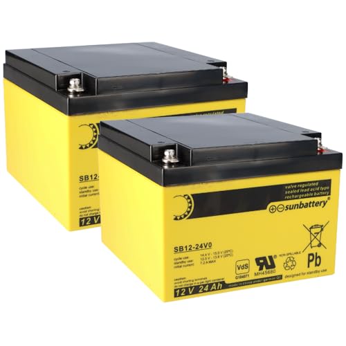 Batería de repuesto para centro de alarma de incendios Esser Honeywell IQ8Control M 2 x AGM batería 12 V 24 Ah con VDs