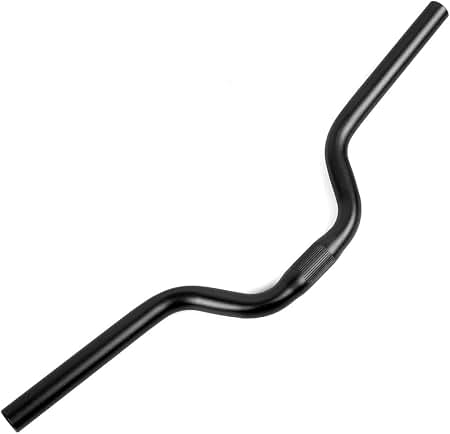 Riser Handlebar Great for Mountain, Road, and Hybrid Bikes Fixed Gear Fixie Bike Bicycle Cycling Alloy Riser Handlebar Handle Bar 25.4mm (Black)