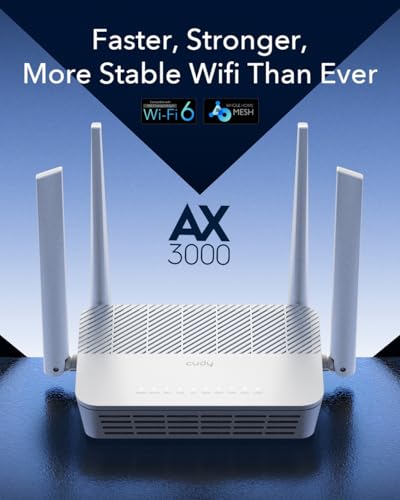 Cudy WR3000S AX3000 Dual Band WiFi 6 Mesh Router, 5 Gigabit Ethernet RJ45 Ports, 4 Antennas, MU-MIMO, OpenVPN, Wireguard, Zerotier, Ipsec VPN, Cloud APP - Image 3
