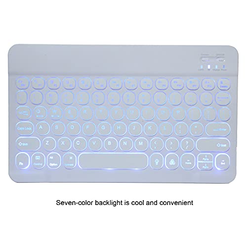 Teclado Sem Fio, Ultra Fino RGB LED Retroiluminado 60% Teclados Bluetooth, Portátil 10 Polegadas Amp