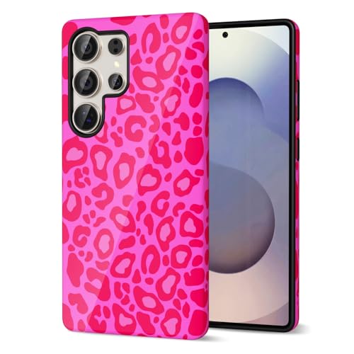 Coque guépard Samsung S25 Ultra antichoc et stylée avec motif léopard rose