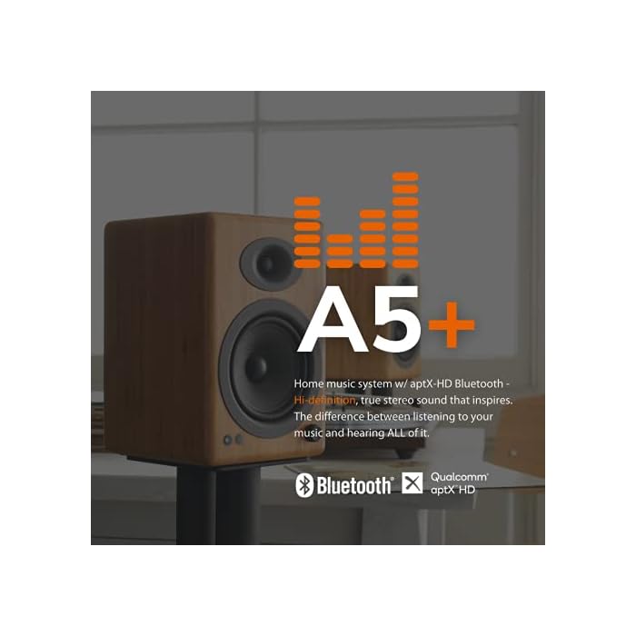 Audioengine A5+ 150W Wireless Powered Bookshelf Speakers, Bluetooth