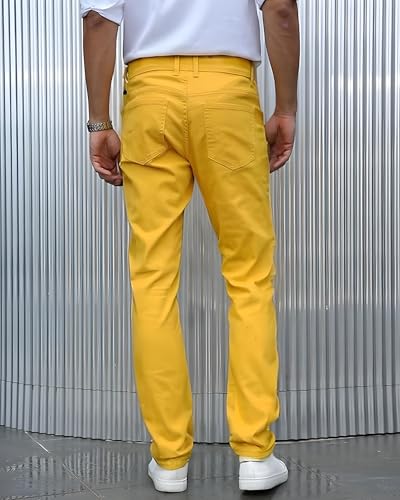 TEGIAS Men's Slim-Fit Stretch Plaid Jean Classic Comfort Regular Fit2