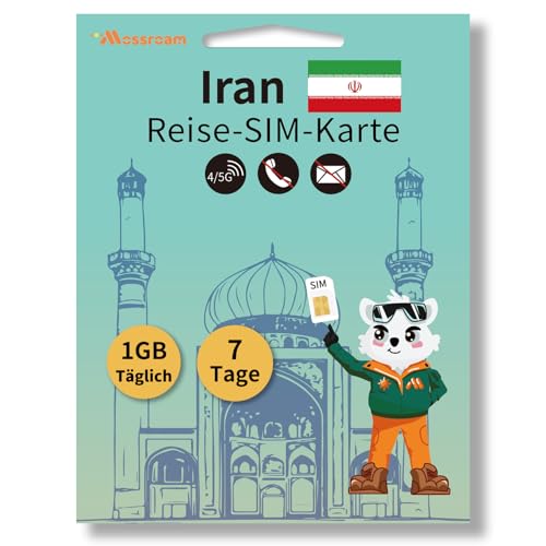 Reise-SIM für den Iran, 1 GB Daten, 7 Tage Gültigkeit – Sofortige Aktivierung, Keine Roaming-Gebühren – Bleiben Sie in ganz Persien in Verbindung