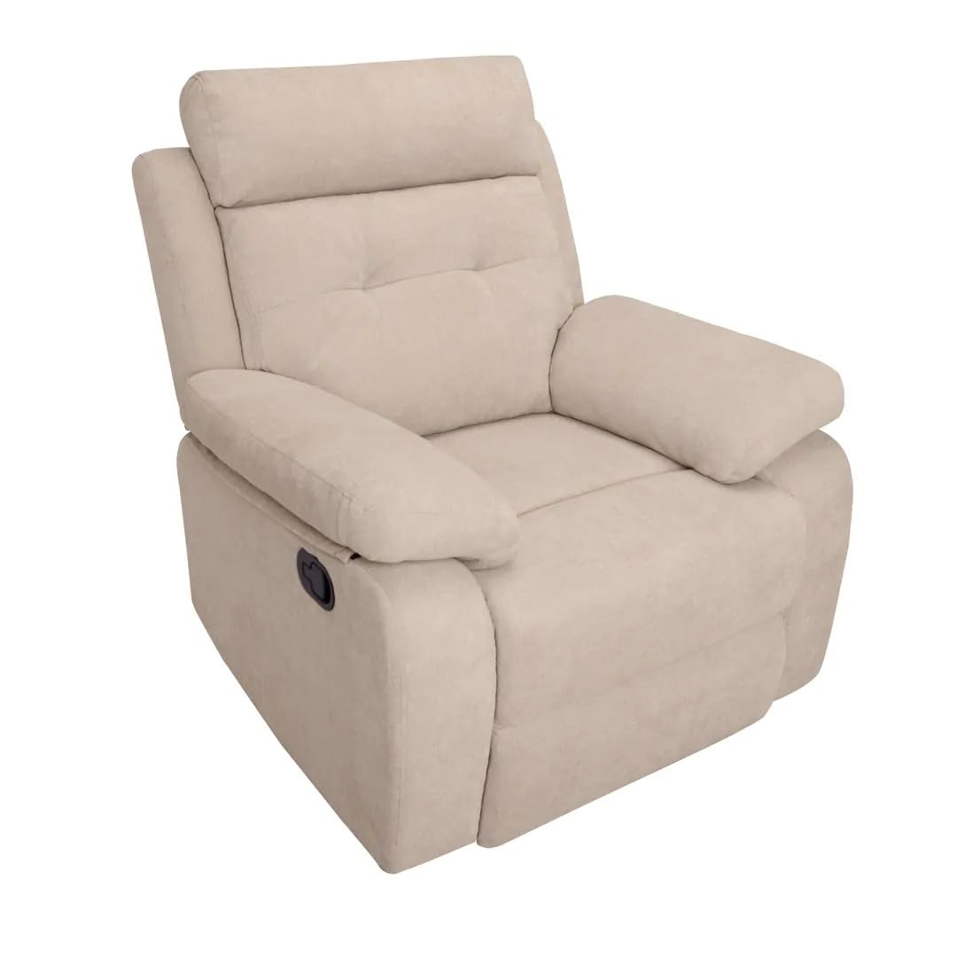 Sillón relax manual para leer y descansar en el salón con el confort atemporal del modelo Caribe