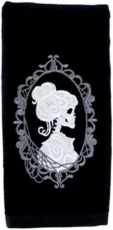 YDS Accessories Haunted Mansion Hers Skeleton Halloween Hand Towel Kitchen and Bath Gothic Home Decor