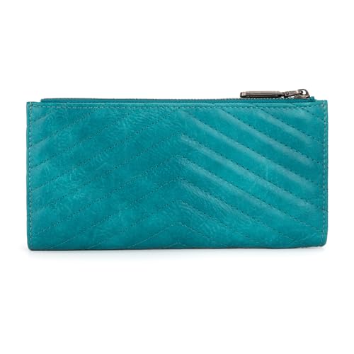 Image of Wrangler Minimalist Wallet for Women Credit Card Wallet Ladies Travel Wallets Monederos de Mujer Card Cases & Money Organizers with Smooth Zippers for Womens Turquoise