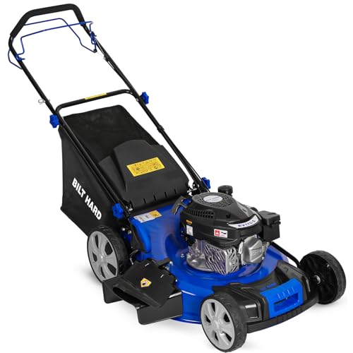 Image of BILT HARD 22 Inch Self Propelled Gas Lawn Mower, 170cc 4-Cycle OHV Engine, 3-in-1 Functions (Bagging, Mulching and Side Discharge) with 7-Positions Adjustable Cutting Height, Easy Start