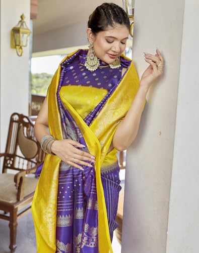 Image of Yashika Women's Banarasi Kanjivaram Art Silk Saree|Sarees for Women Ethnic Wear
