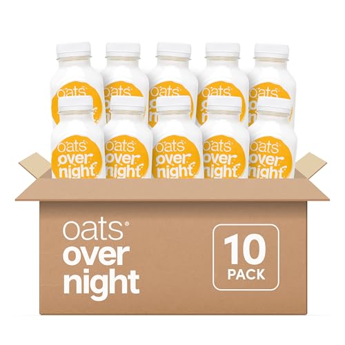 Oats Overnight Maple Brown Sugar Overnight Oats High Protein Oatmeal Shake (15g Protein) Just Add Water Breakfast Gluten Free Non-GMO Meal Replacement Drink (2.1 oz 10 Pack)