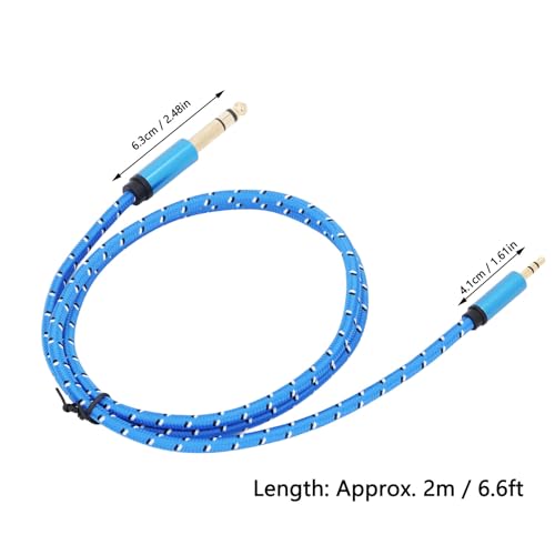 Cable estéreo 3.5mm a 6.35mm de 2.01 m azul miniatura 7