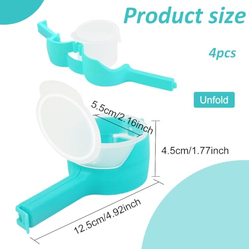 Image of HASTHIP 4Pcs Bag Clips for Food Storage with Sealing Lid, 2 in 1