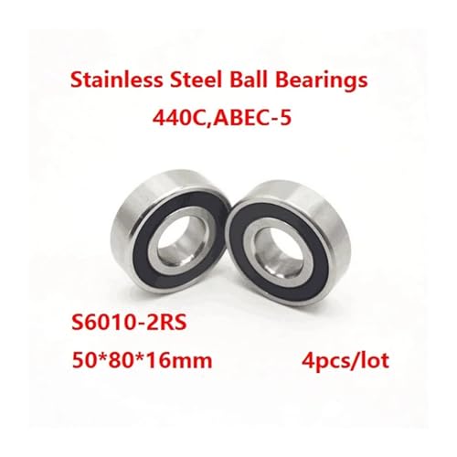 Roulement à billes S6010-2RS en acier inoxydable double étanchéité - 3